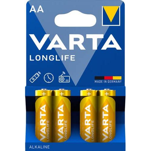 Батарейка VARTA LONGLIFE щелочная AA LR6 4xBL ALKALINE